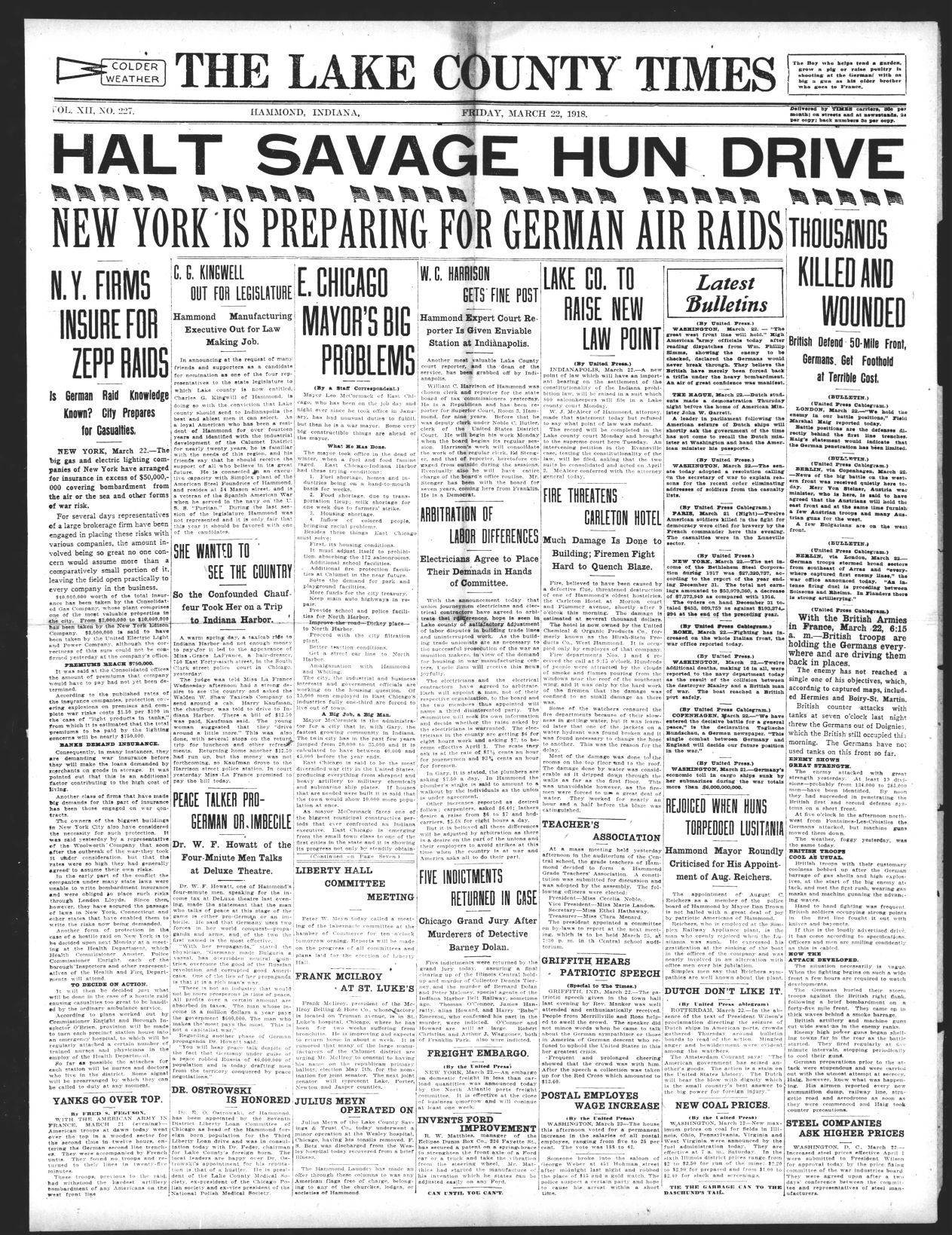 March 22, 1918: New York Is Preparing For German Air Raids